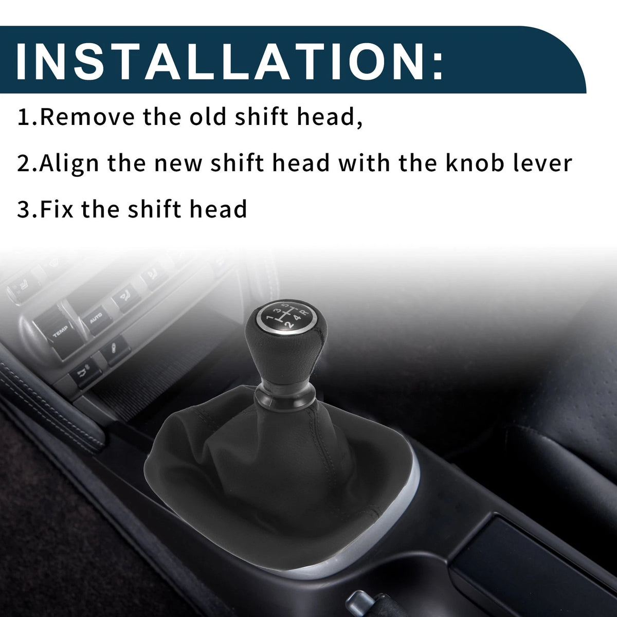 5 Speed Manual Gear Shift Knob & Cover for Peugeot 206 (2005-2008)