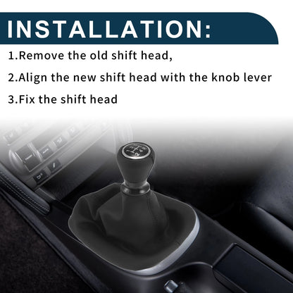 5 Speed Manual Gear Shift Knob & Cover for Peugeot 206 (2005-2008)