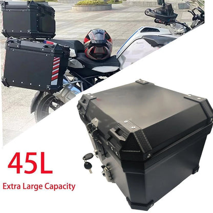 45L Motorcycle Tour Tail Box Trunk Luggage Carrier Case for Black Motorcycles