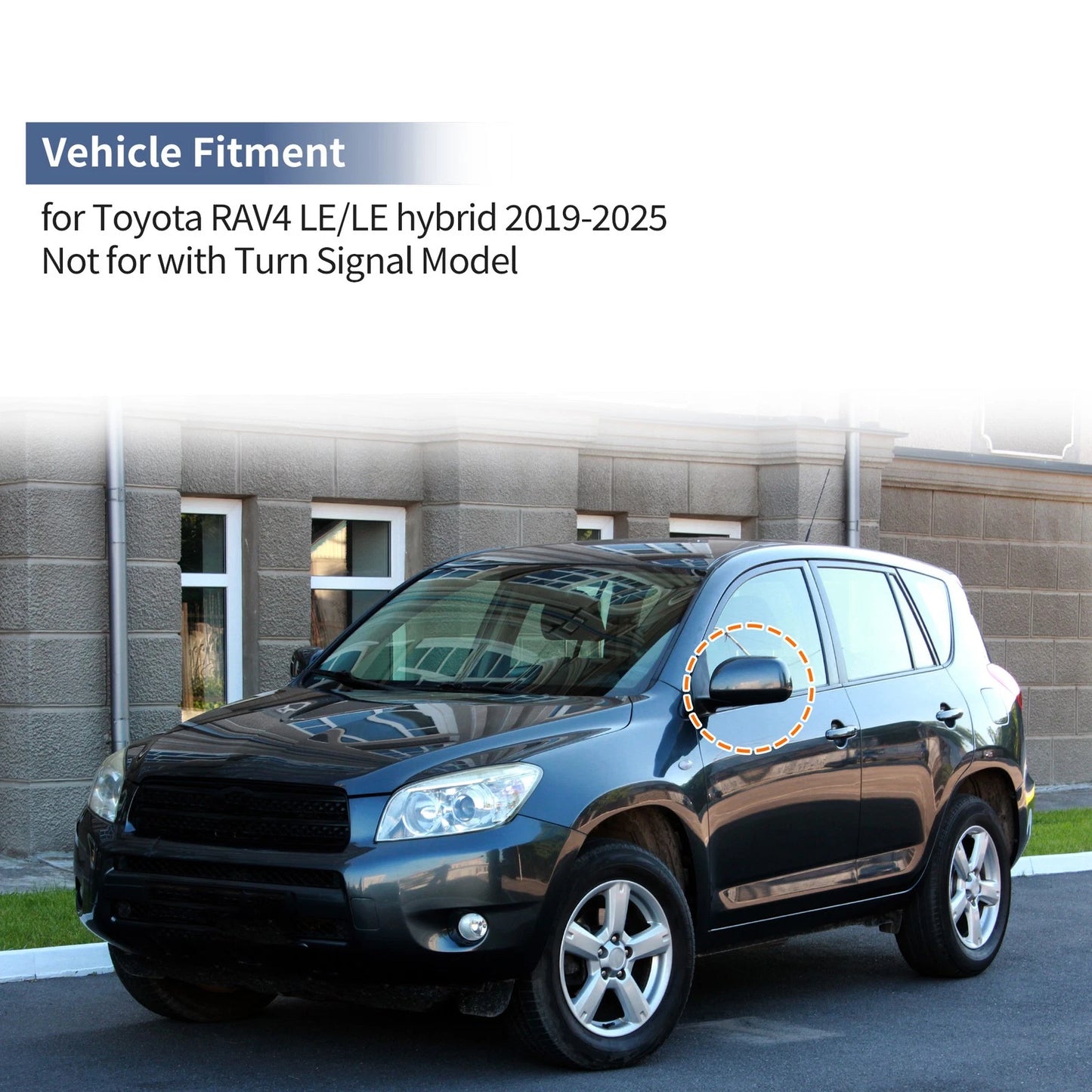 Left Side Mirror Cover Cap Gloss Black for Toyota RAV4 (2019–2023)