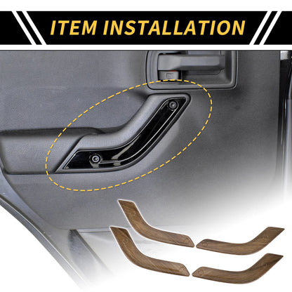Front Rear Door Handle Panel Bezel Cover Trims for Jeep Wrangler (2007-2018)