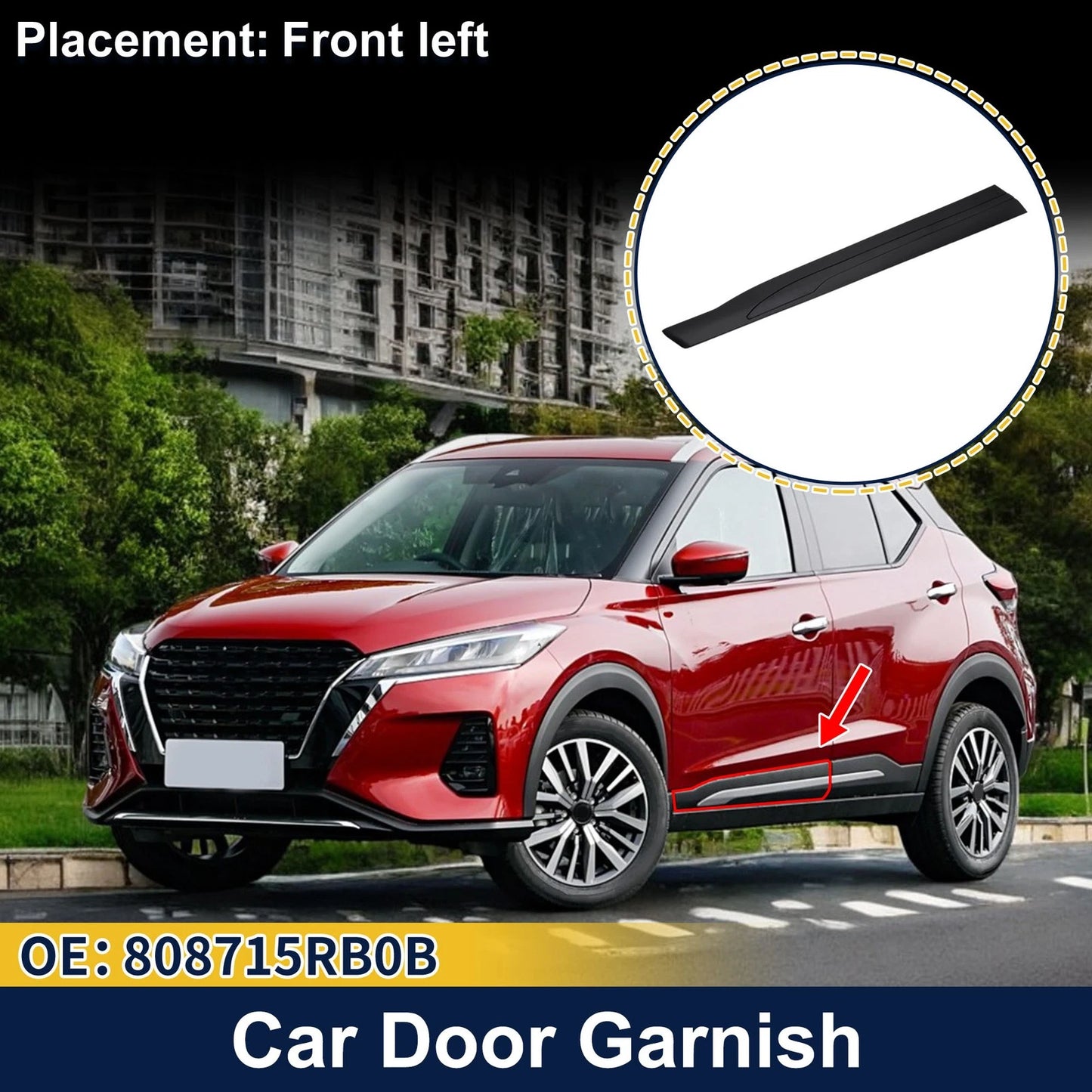 Lower Trim Door Side Front Left for Nissan Kicks SR (2018-2023)