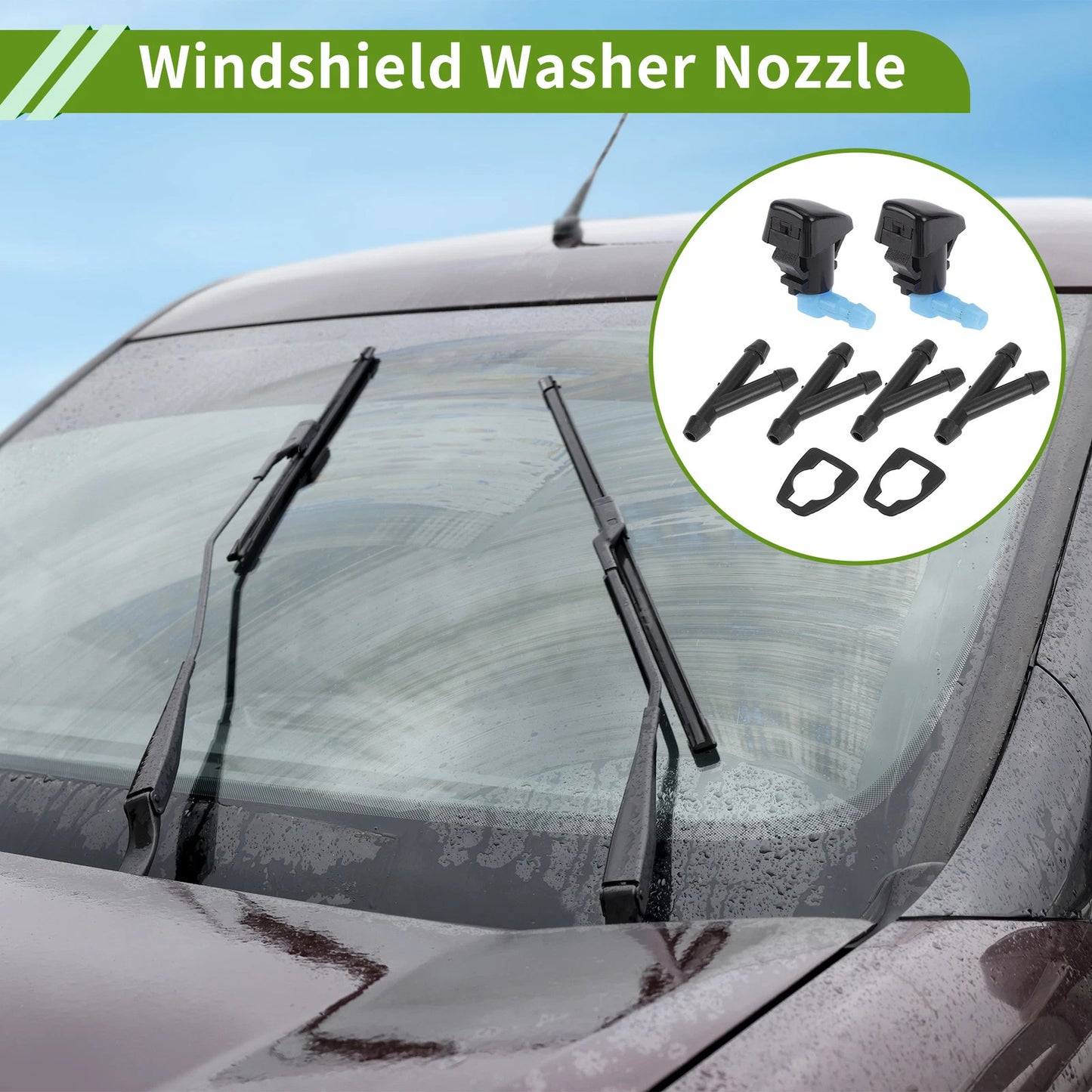 Washer Nozzle With Hose Connector 1x for Chrysler
