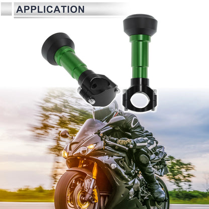 Slider Frame Aluminum Alloy Motorcycle 2 x Green for Make Model