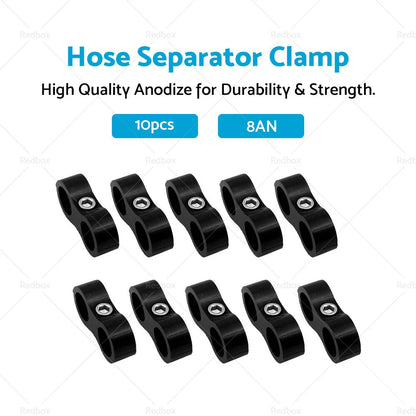 10 x AN8 Nylon Braided Stainless Fuel Oil Line Hose End Separator Clamp