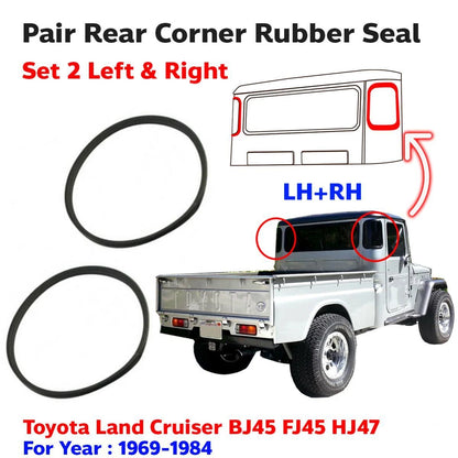 Glass Seal Rubber Rear Corner Fits Toyota Land Cruiser FJ45 BJ47 Pickup 1976-80