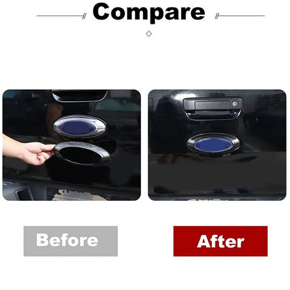 Carbon Black Rear Logo Emblem Badge Ring Cover for Ford Ranger (2015-2022)