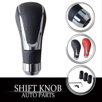 Universal Black Leather Manual Car Gear Shift Knob for Various Models