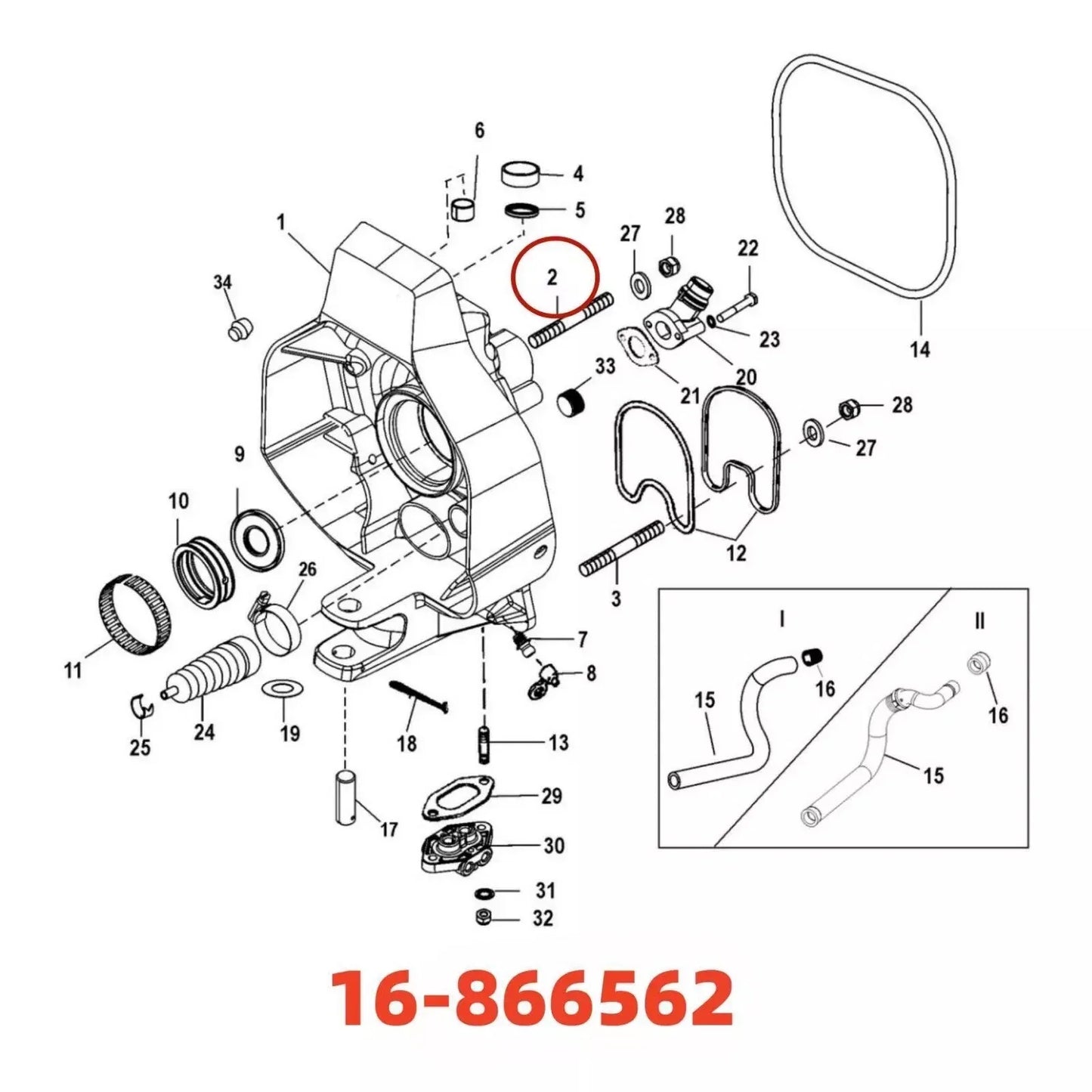 4Pcs MerCruiser Stud for Gimbal Housing 1990-2000 Models