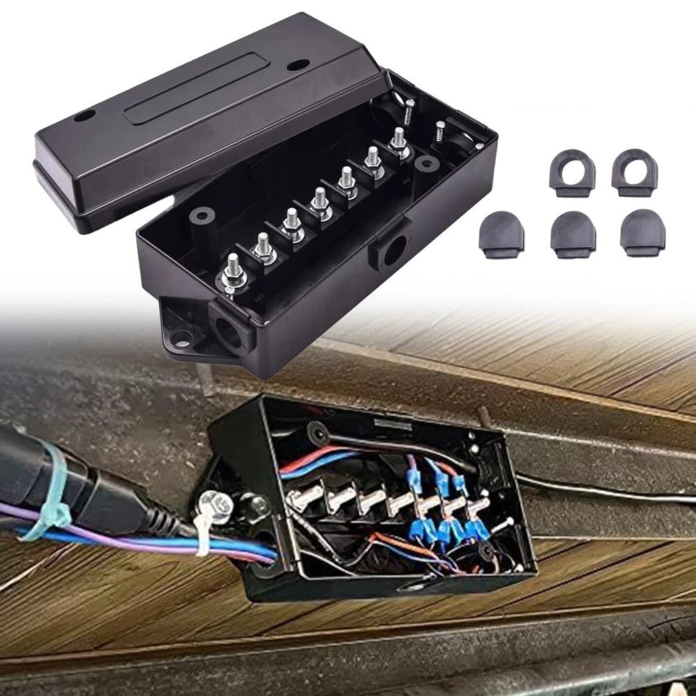 7-Way Electrical Trailer Junction Box, 7-Gang Trailer Wire Connection Box