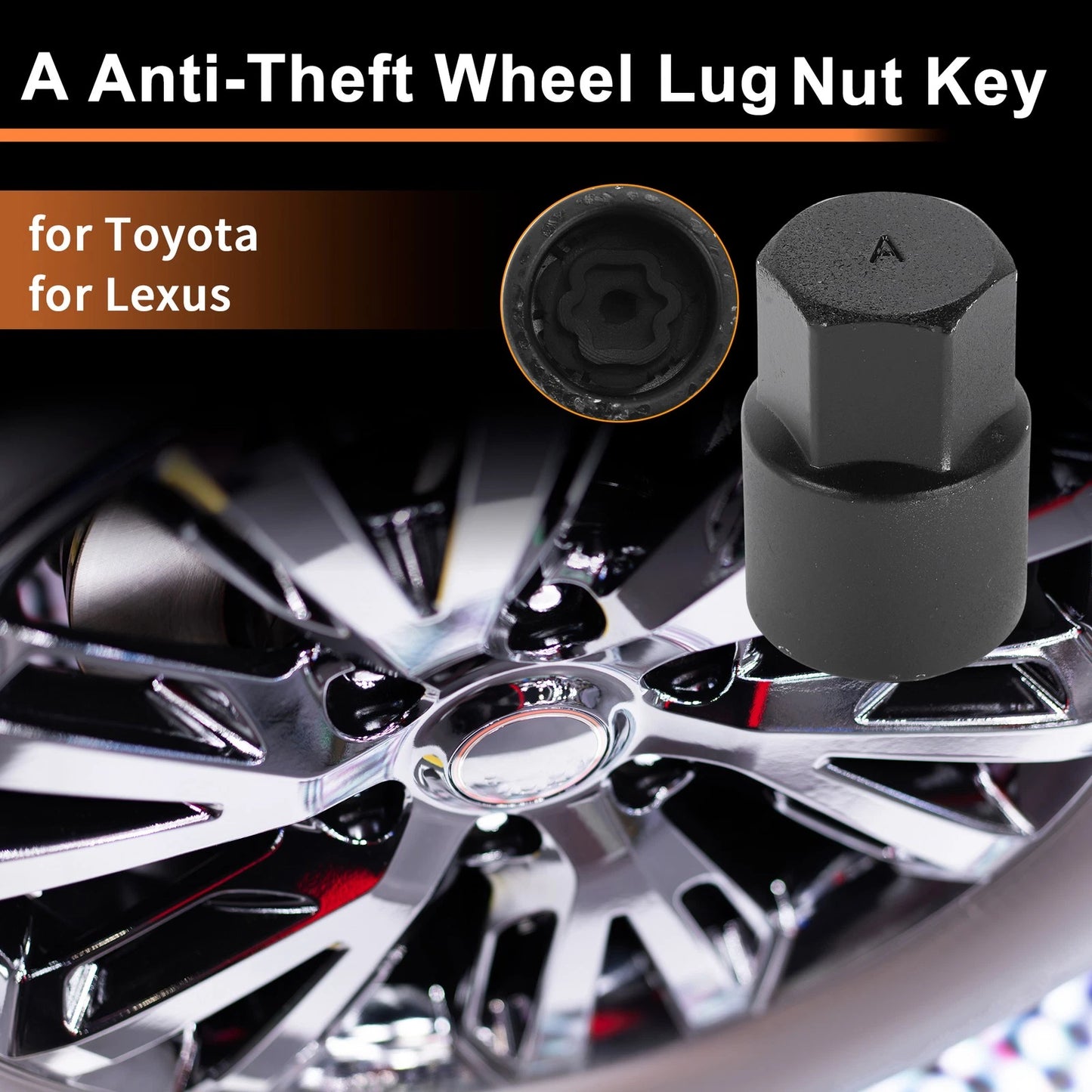 Wheel Lock Lug Nut Key Socket Removal Tool for Toyota Lexus
