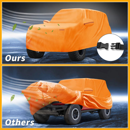 Waterproof All Weather Car Cover for Ford Bronco 2DR Orange 210D-PU (2021-2023)