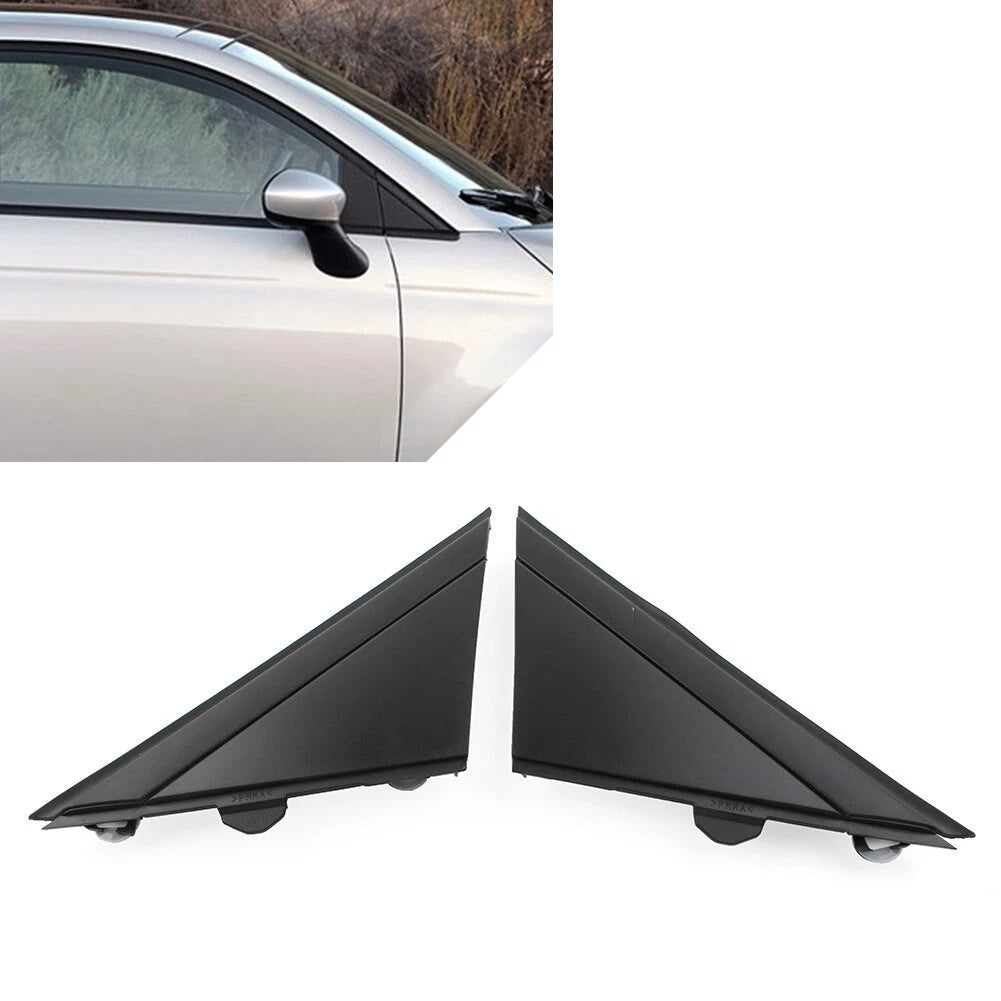 Matte Black Door Mirror Flag Covers for Fiat 500 (2012-2019)