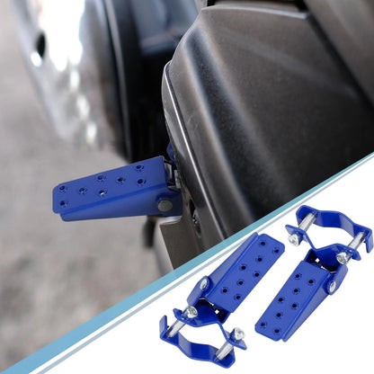 1 Pair 8mm Stainless Steel Motorcycle Rearset Fold Footrest Blue for Bike