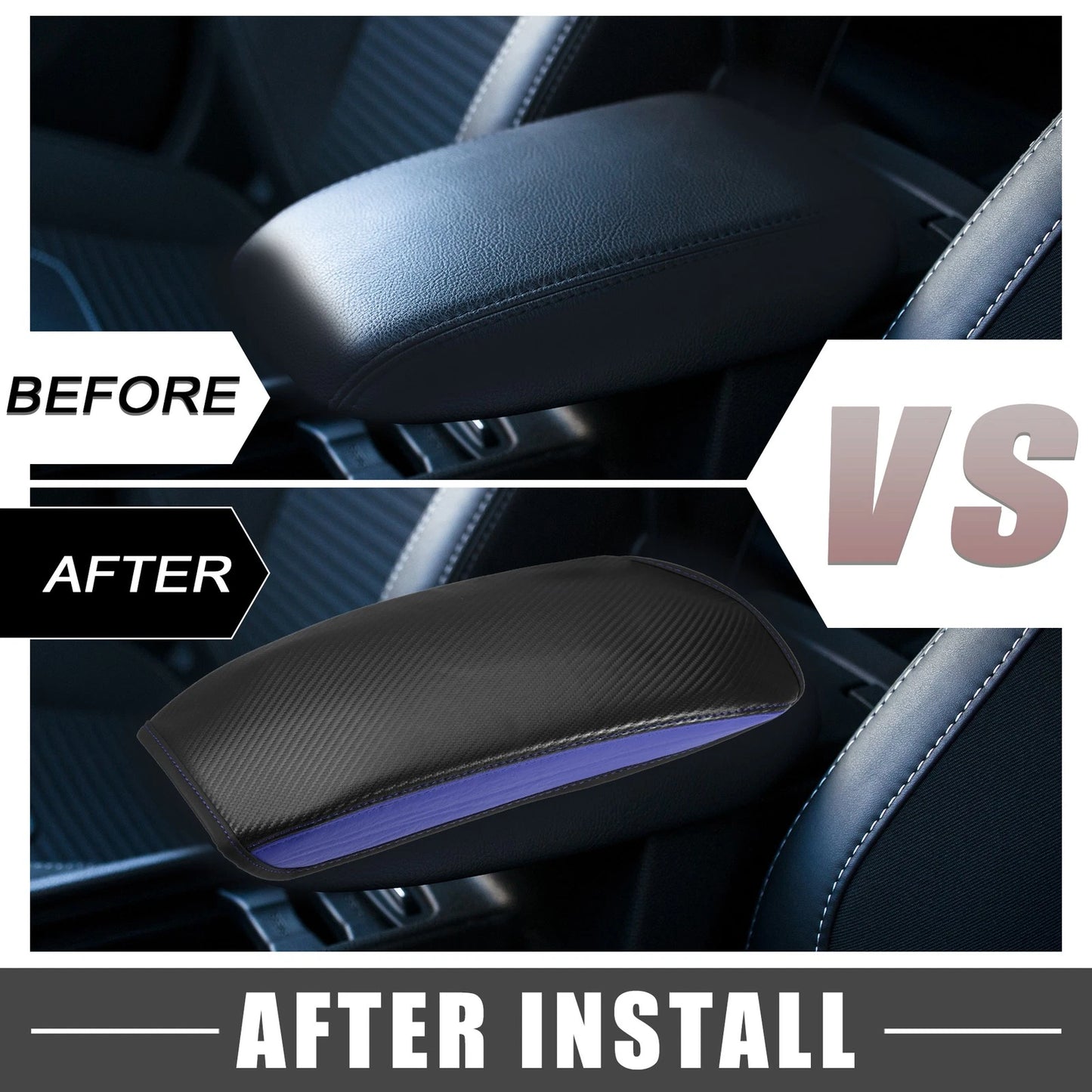 Center Console Cover for Mitsubishi Outlander Carbon Fiber Black Blue