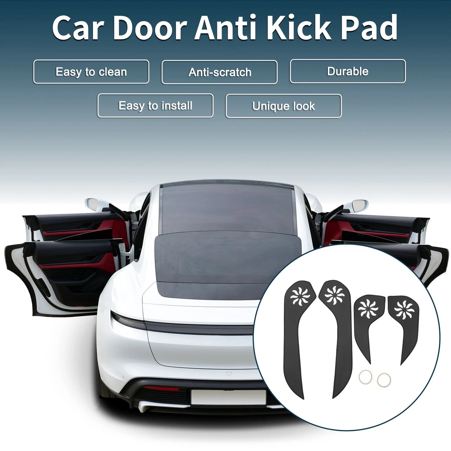 Car Door Anti Kick Pad Protector for Subaru XV / Crosstrek (2000-2020) Black 1 Set