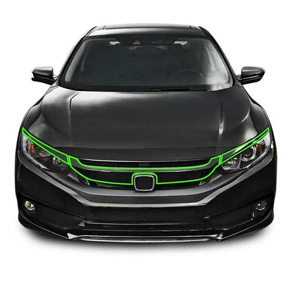 8 Pcs Front Hood Grille Bumper Trim Stickers for Honda Civic (2016-2020)