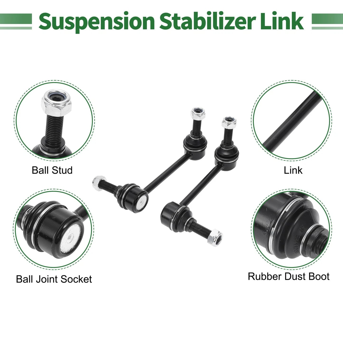 4pcs Front Suspension Kit Outer Tie Rod End Sway Bar Link for Dodge Durango