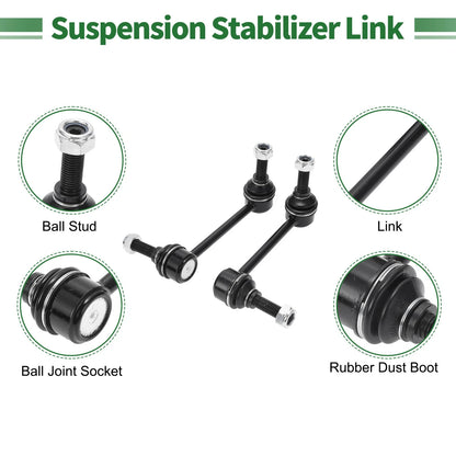 4pcs Front Suspension Kit Outer Tie Rod End Sway Bar Link for Dodge Durango