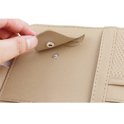 Beige Car Sun Visor Organizer Pouch Bag for Interior Pocket Storage