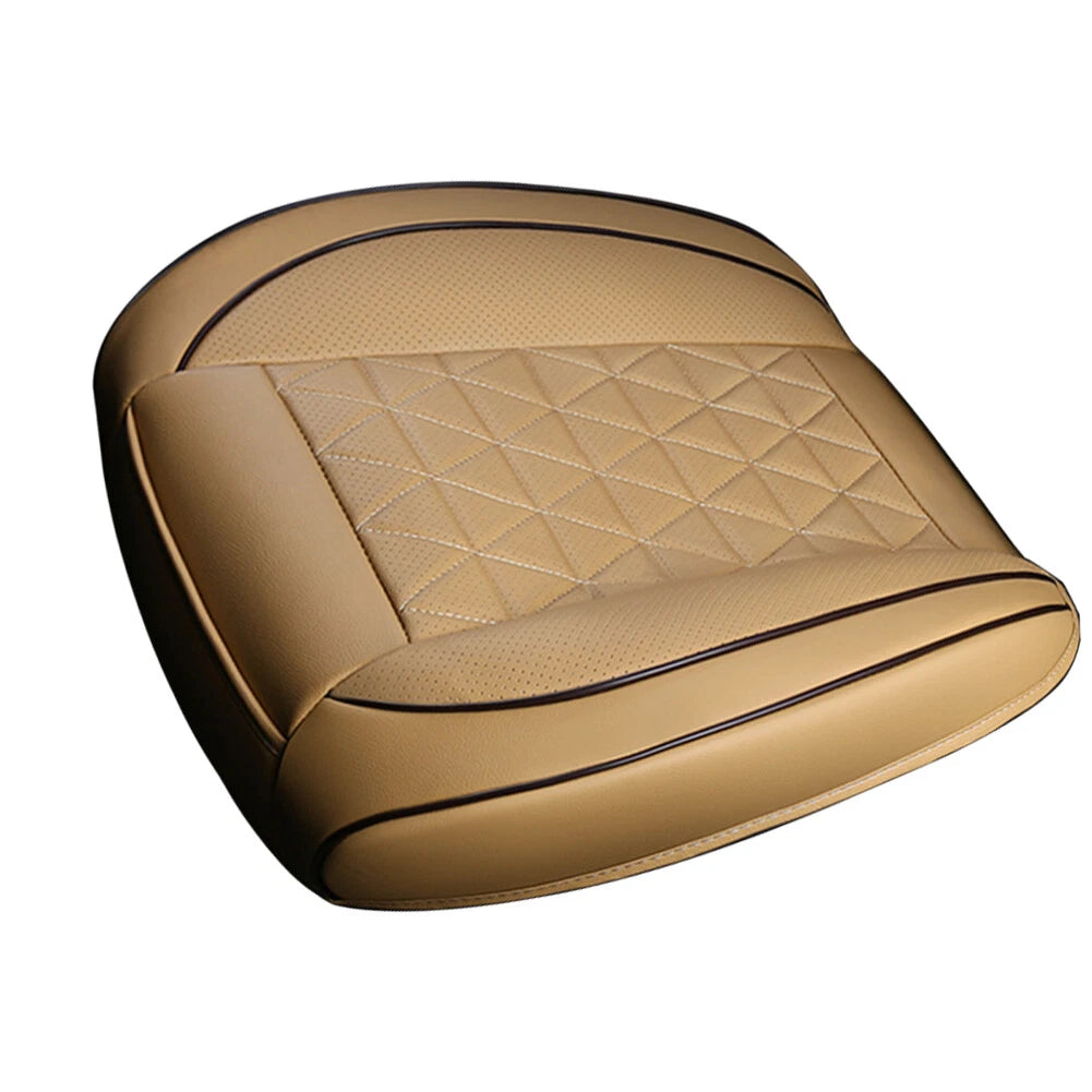 Beige PU Leather Single Seat Cover for Car SUV - Cushion Pad Protector