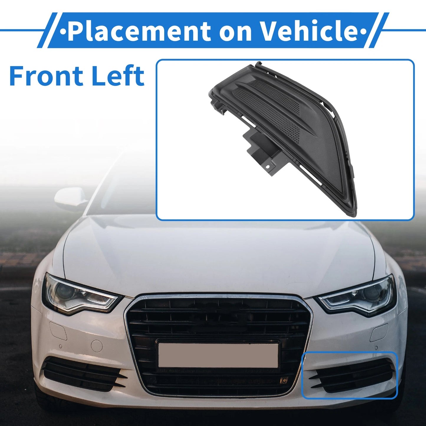 Front Left Fog Light Grill for Ford Fusion (2013-2016) - 1 x ABS