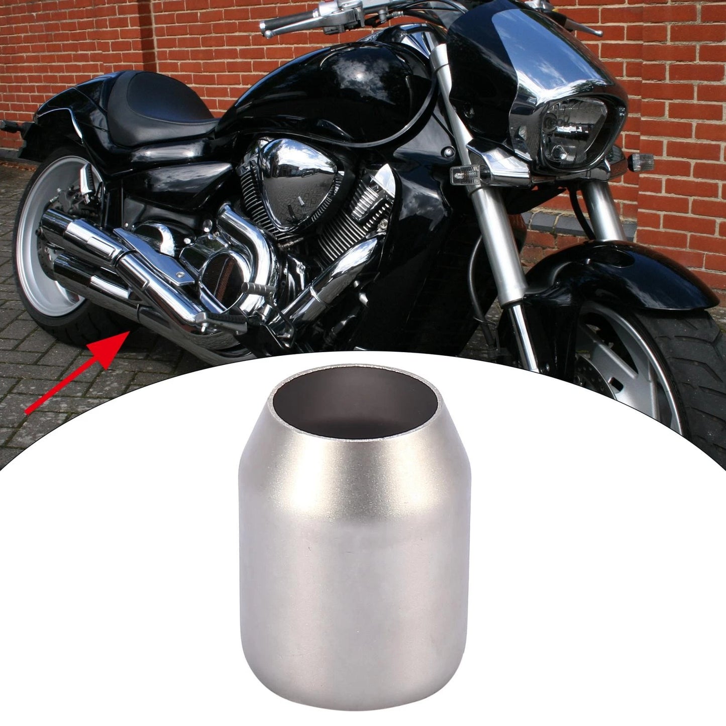 Exhaust Pipe Adapter 38-47mm 1.5-1.85 Muffler Connector for Motorcycle