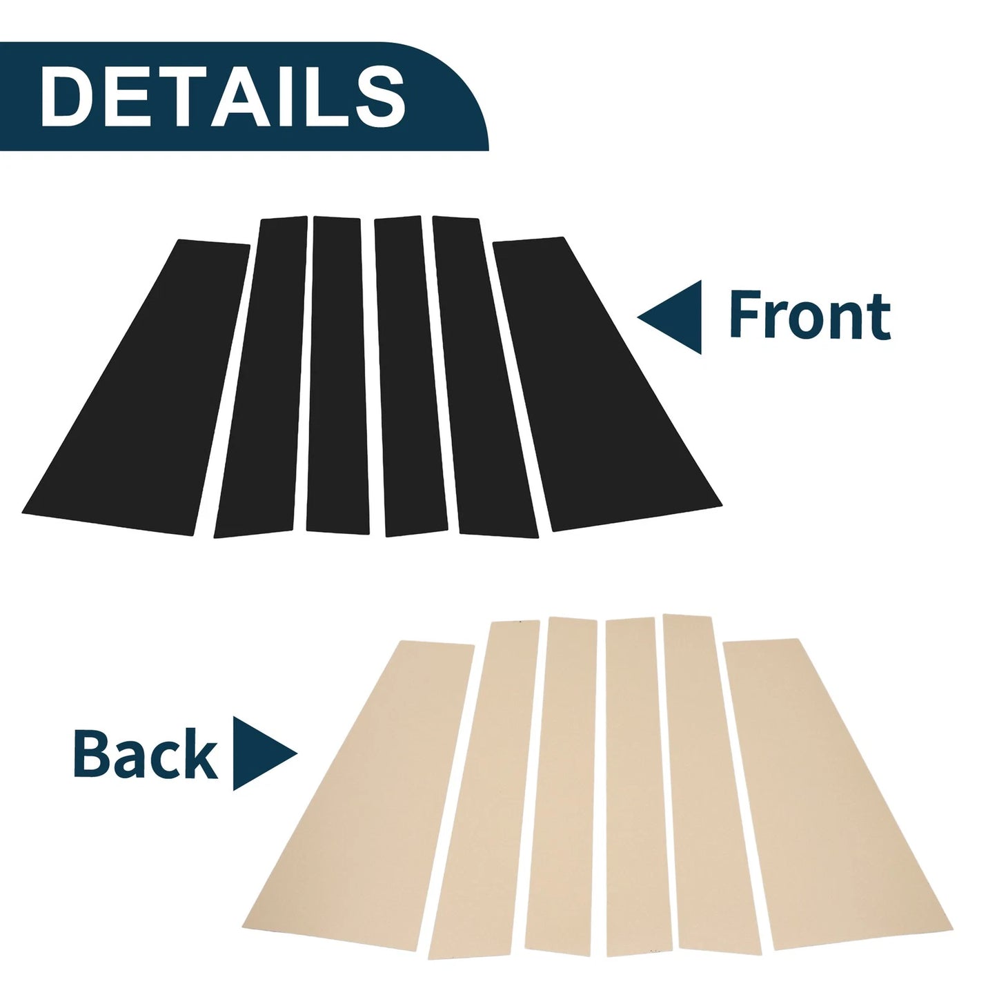 6 x Door Pillar Window Trim for Toyota Sienna (2021–2023)
