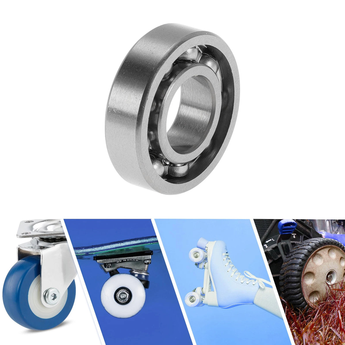 Deep Groove Ball Bearings 10x22x6mm 1 Pc Silver Tone for SKF