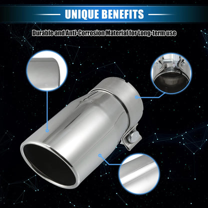 Exhaust Tip 2.8" Inlet 6.9" Length for Toyota Tacoma (2005–2023)