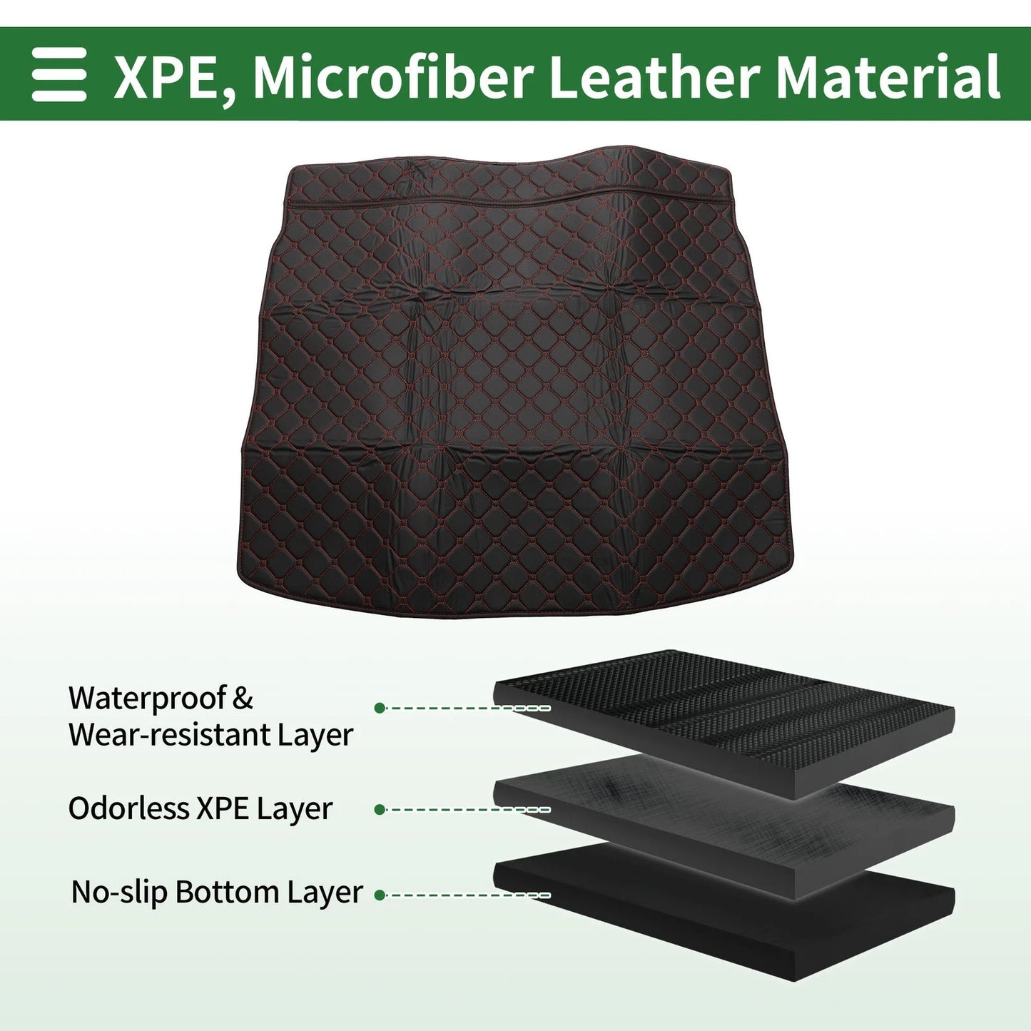 Flat Face Cargo Liner Rear Trunk Mat for Honda CR-V 2023-2024 Black XPE