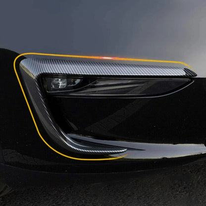 Carbon Fiber Front Fog Light Eyebrow Covers for Tesla Model Y (2020-2022)