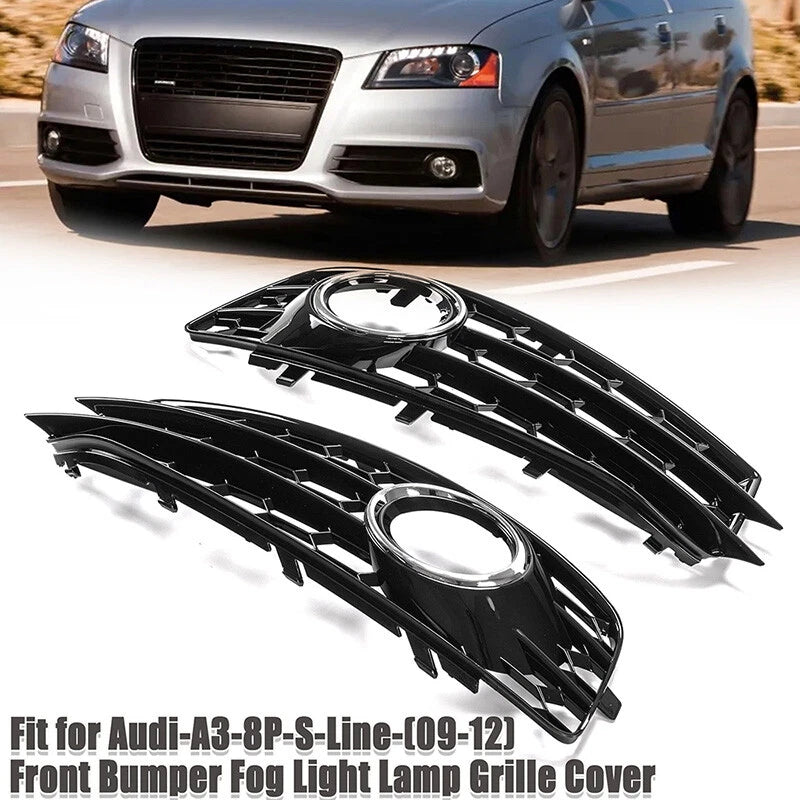 Fog Light Grille Cover Bezel Trims 2x for Audi A3 8P (2009-2012)