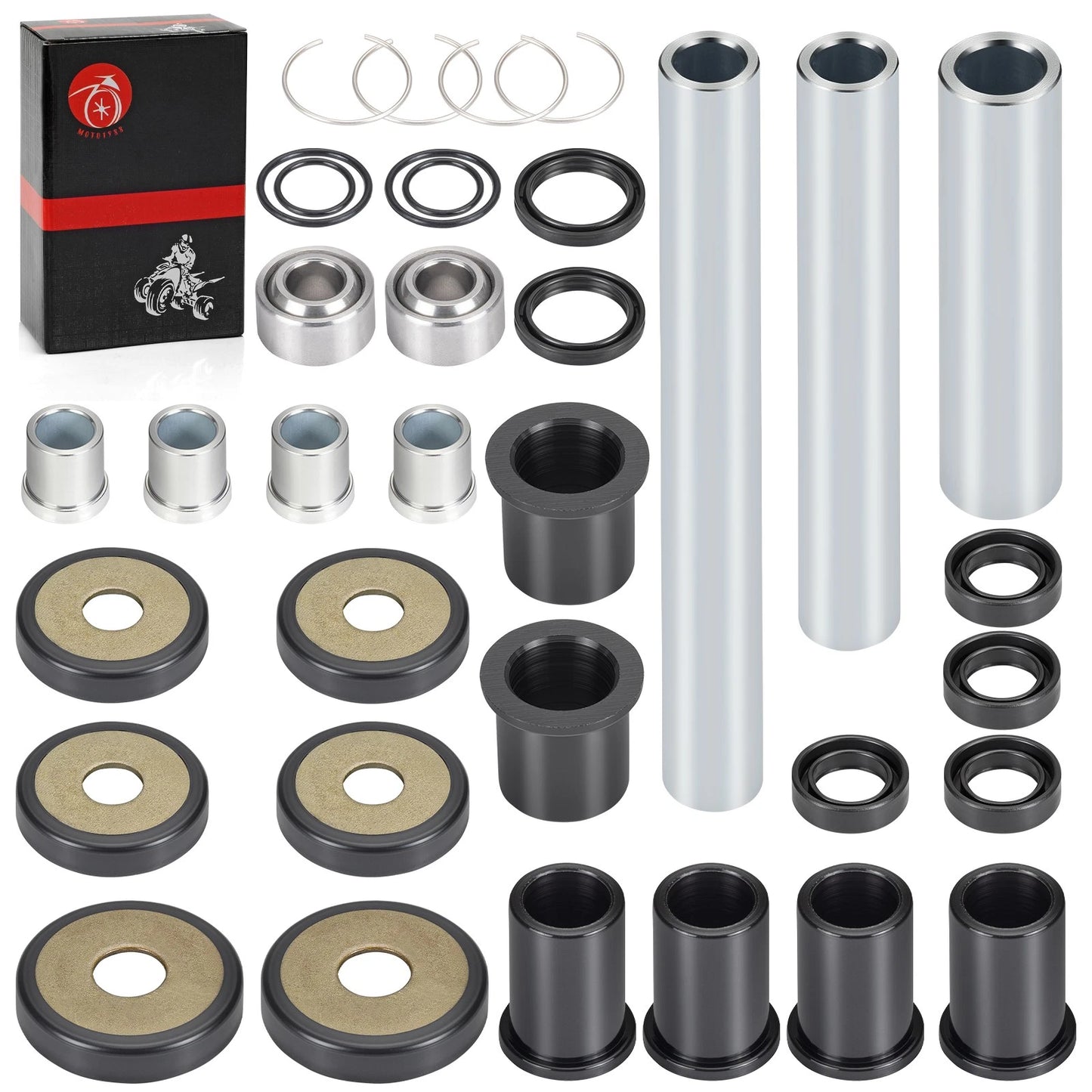Rear Upper Lower A-Arm Bushing Shaft Kit for Honda TRX650/TRX680 (2004-2014)