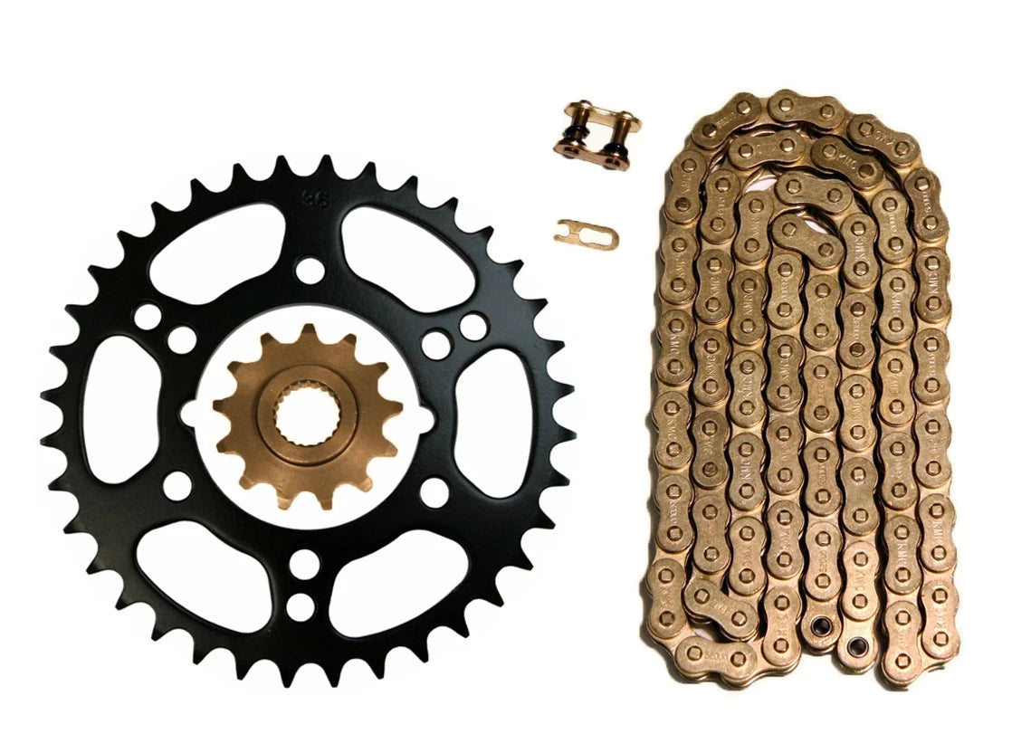 Gold 520x76 O-Ring Chain & 13/36 Sprockets for Polaris Scrambler 500 4x4