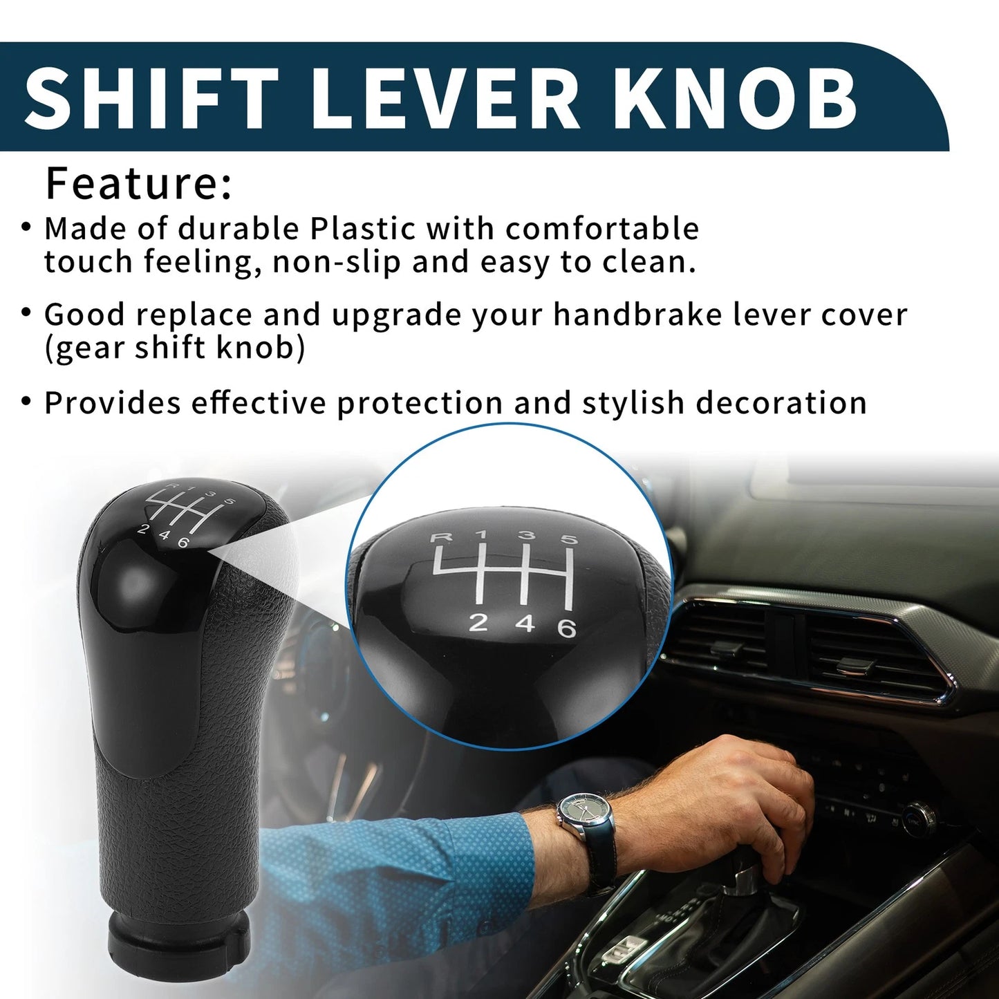 6 Speed Manual Gear Shifter Knob for Ford Fiesta MK6 (2001-2010)