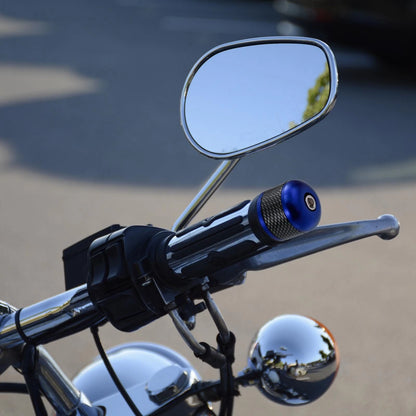 1 Pair Blue Carbon Fiber Pattern Handlebar Ends Plug Cap for Motorcycle