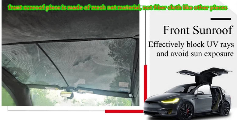 Roof Window Sleep Privacy Camping Blind Sun Shade Cover for Tesla Model X