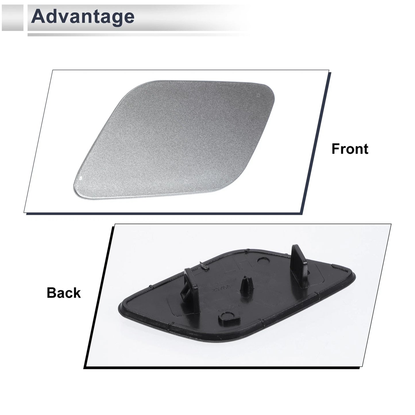 Gray Front Left Bumper Headlight Washer Nozzle Cover for Volvo XC60 (2010-2017)