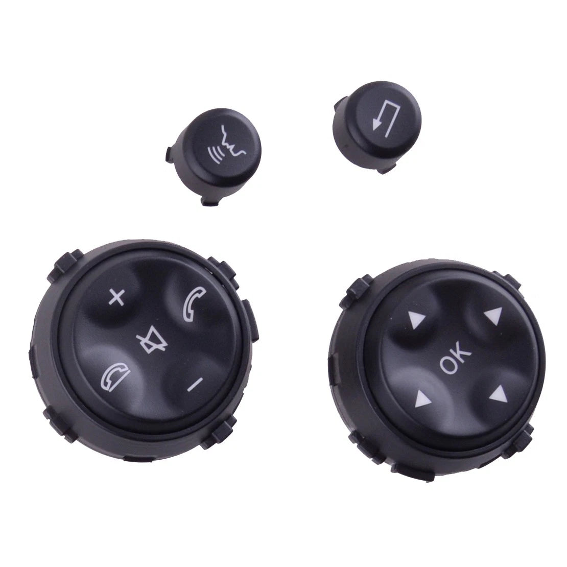 4x Black Steering Wheel Switch Knobs for Mercedes-Benz W221 S Series (2006-2009)