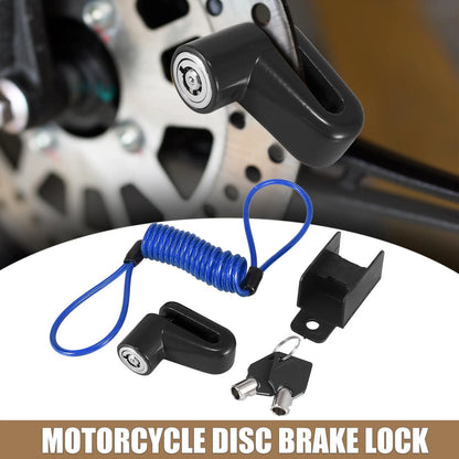Universal Motorcycle Disc Brake Lock with Blue Rope Set