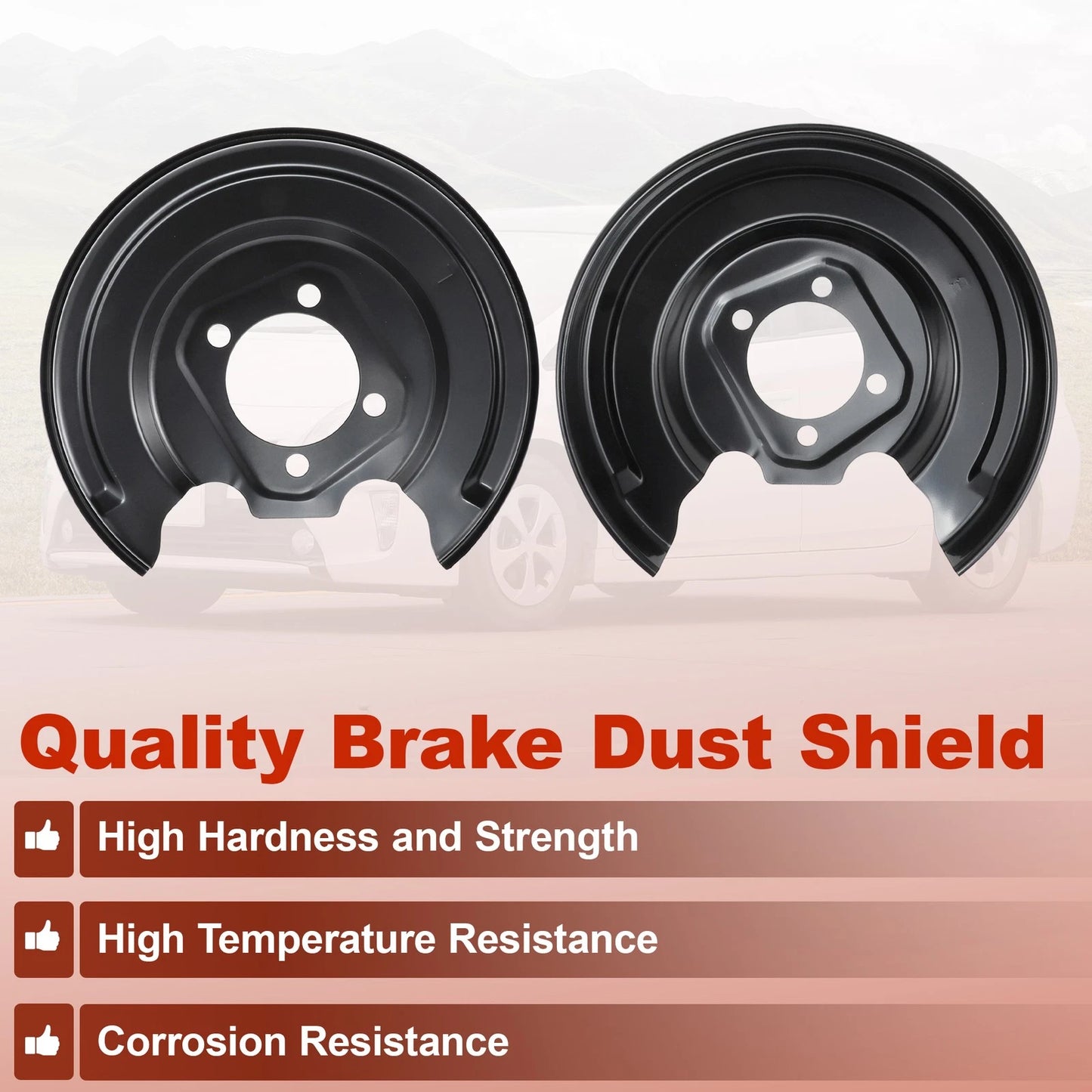 2 x Rear Left Right Brake Dust Shield for Toyota Prius (2011–2015)