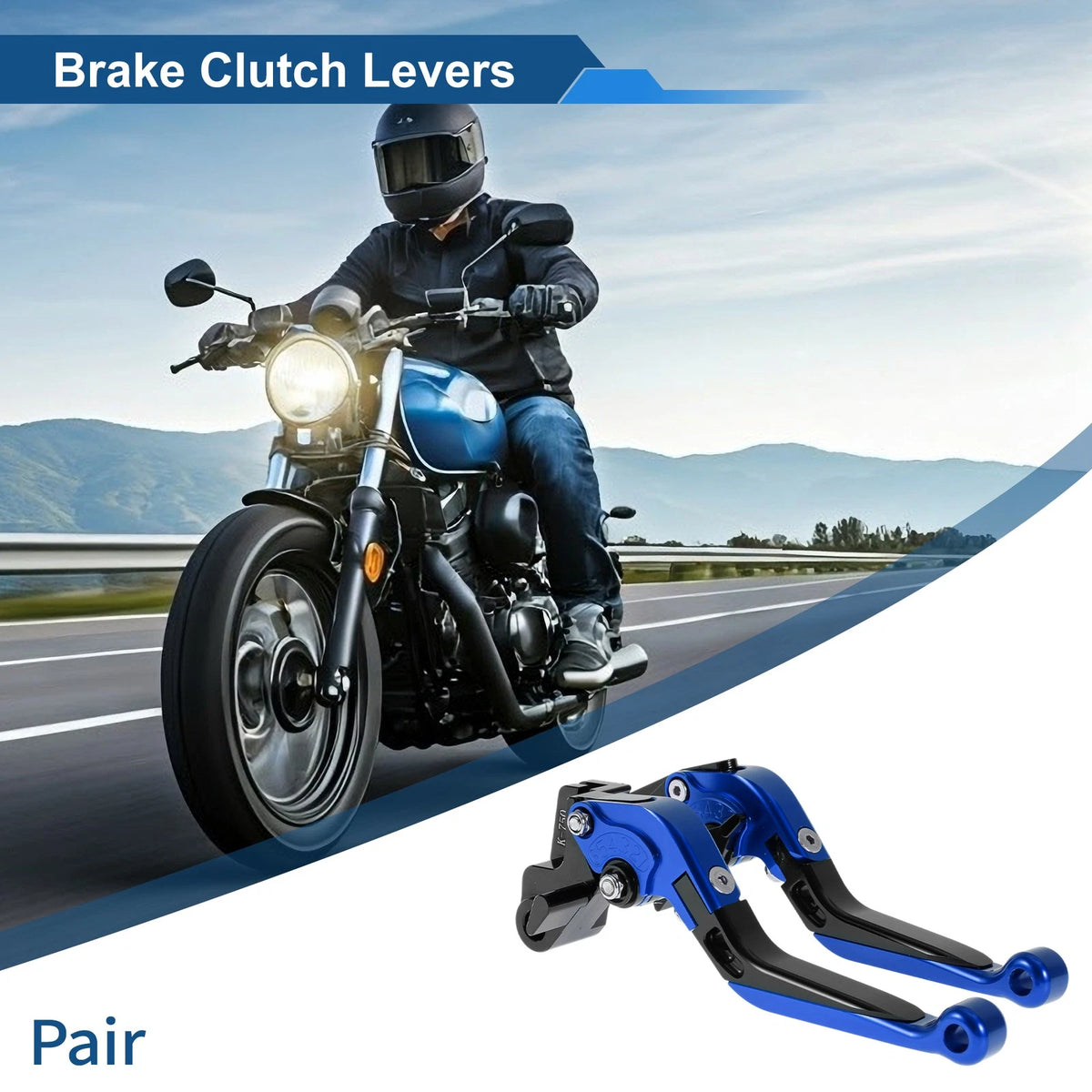 Short Long Brake Clutch Lever Blue Black for Kawasaki Versys 650