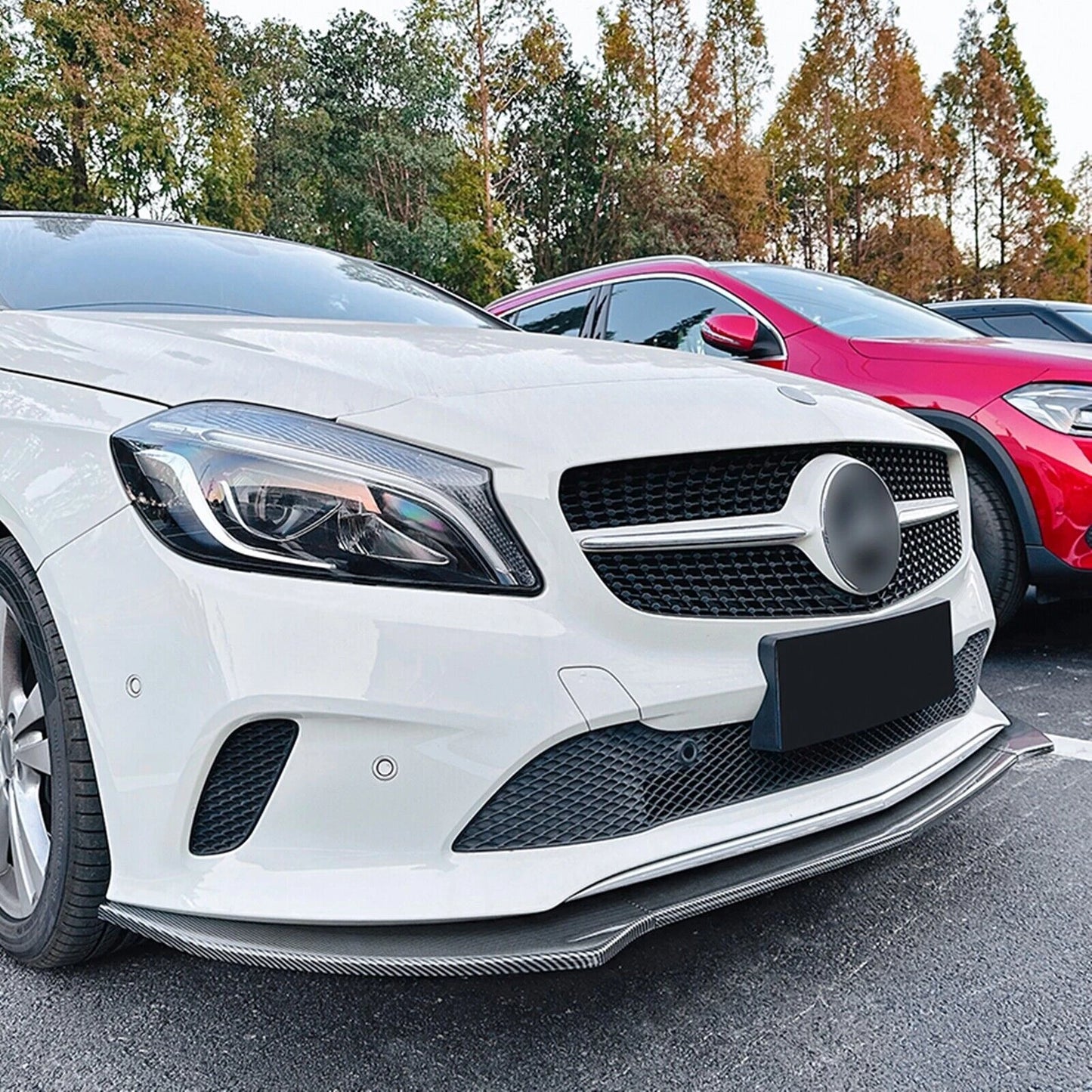 Front Bumper Spoiler Lip for Mercedes Benz A Class W176 (2016-2018)