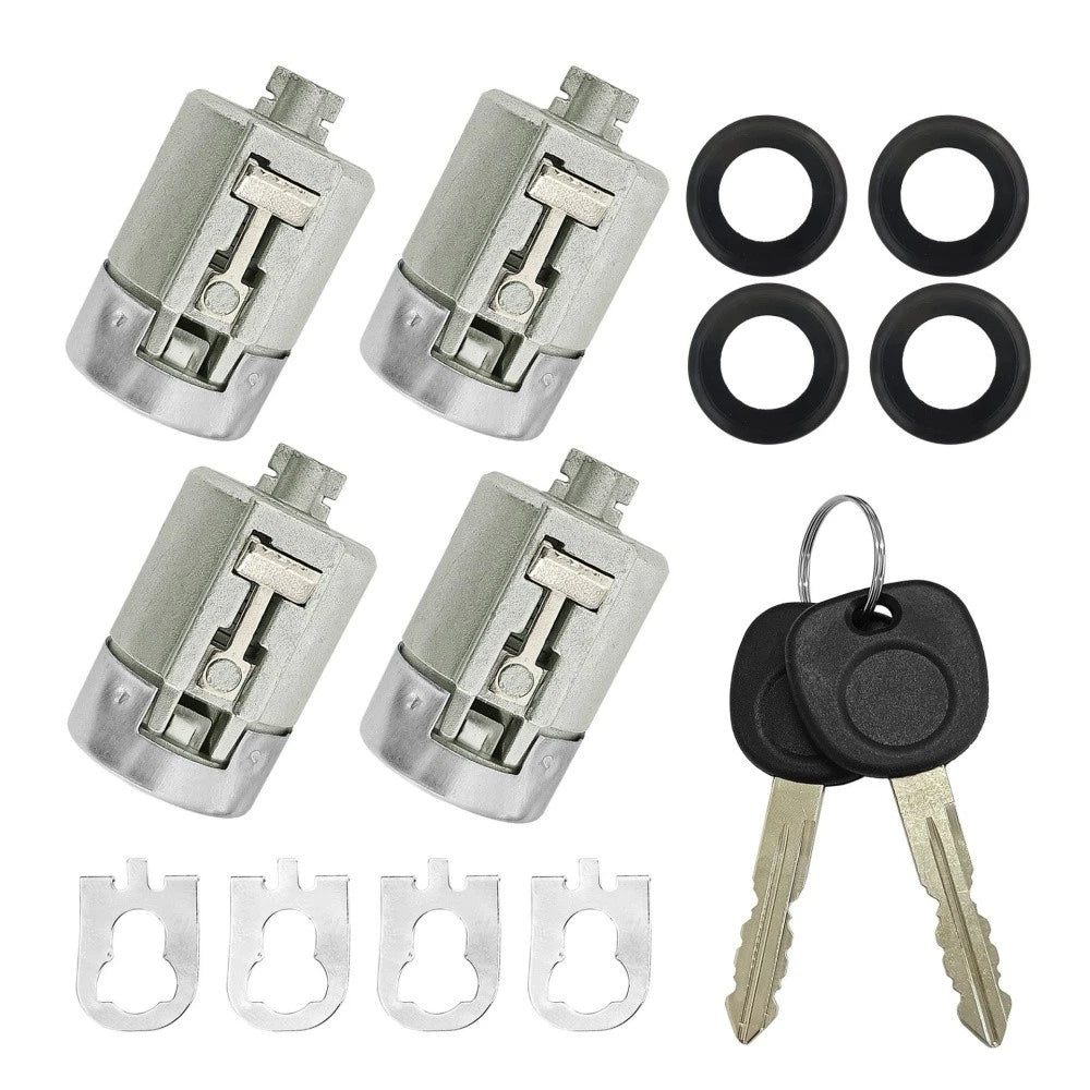 4 Pcs Door Lock Cylinder & 2 Keys for Chevrolet Express 1500 2500 3500 (2001-2010)