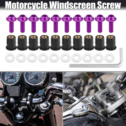 10 x M5 5mm Windscreen Screws for Motorcycle Fairing Bolts Purple