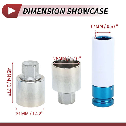 Wheel Lock Lug Nut Type V Anti-theft Key Socket for Land Rover