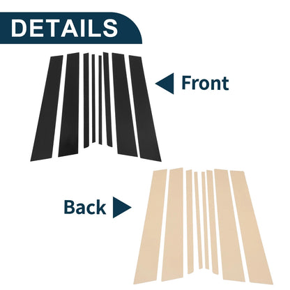 8 Pcs Door Pillar Window Trim for Toyota Innova 2016-2022 Black