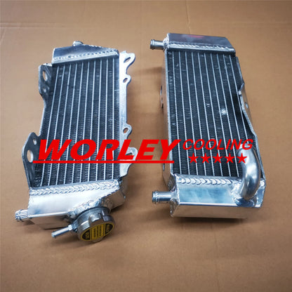 Aluminum Radiator for Kawasaki KX125 (2003-2005) + Hose, Red