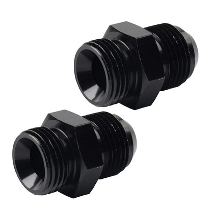 Black Aluminum AN12 Flare to 12AN ORB Male Fitting Adapter w/ O-Rings